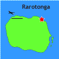 map showing cook islands hotels