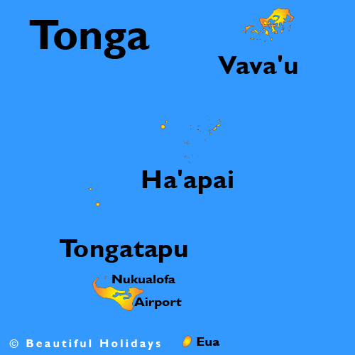 map of tonga  tour regions