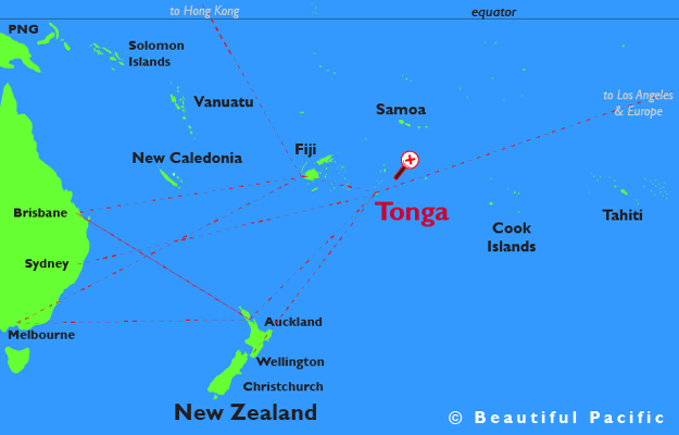 map showing the kingdom of tonga in the south pacific